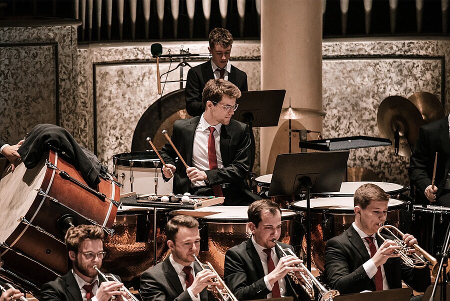 Mannheimer Bläserphilharmonie bei der Konzertaufzeichnung