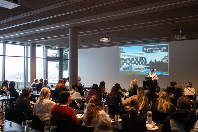 Vortrag vor den Teilnehmenden beim Teamworkshop 2026